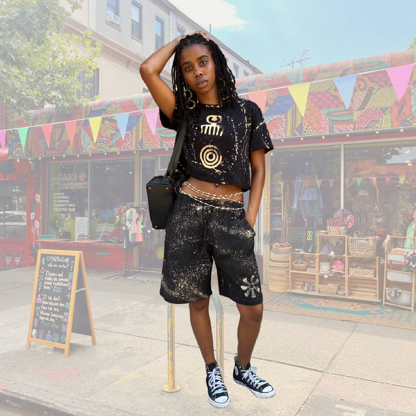 Adinkra Vibration Crop Tee