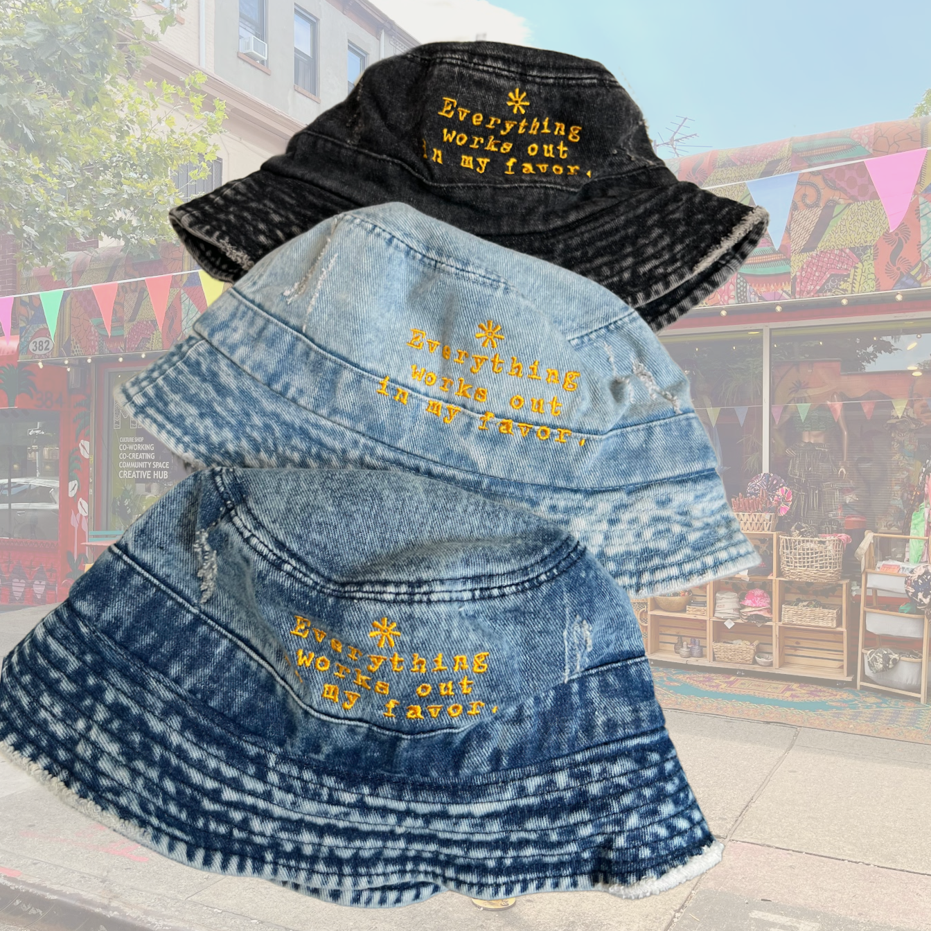 Everything works out Denim Bucket Hat